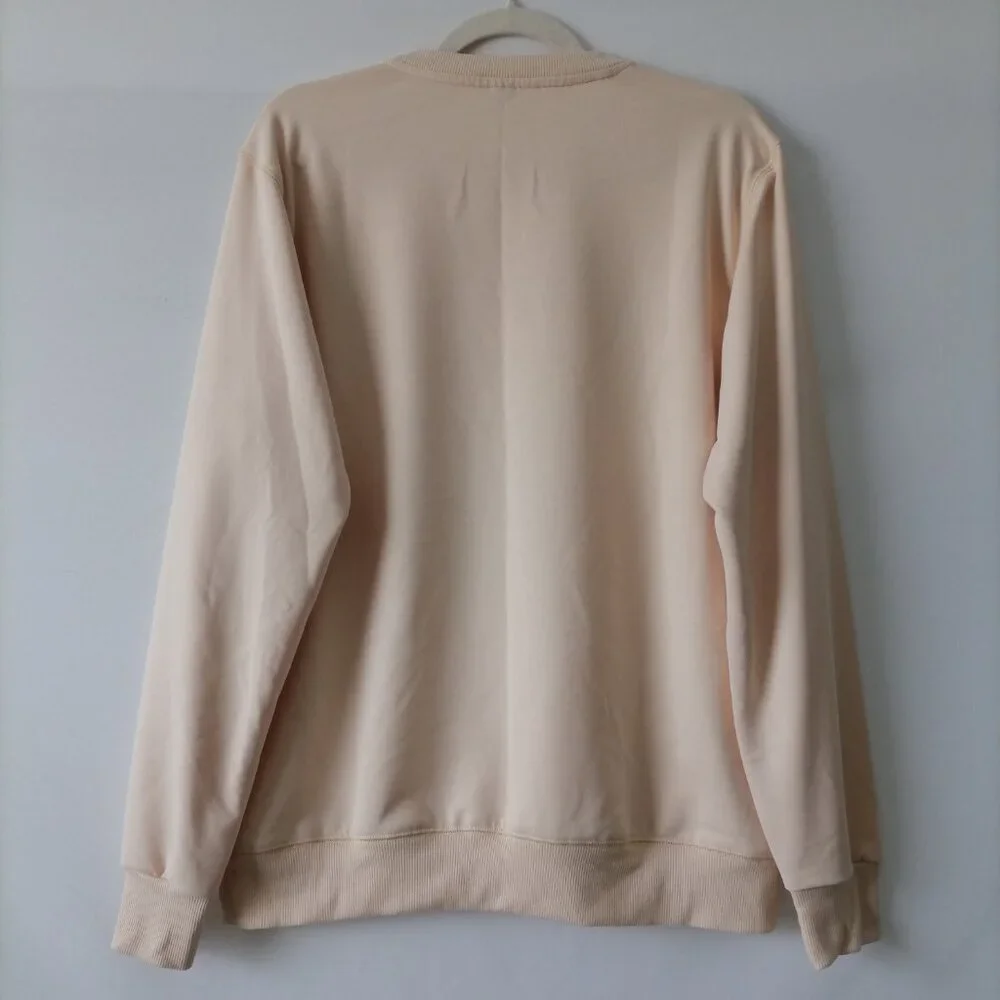 SheIn Womens Light Beige NASA Bunny Astronaut Graphic Pullover Sweatshirt Size M - Picture 4 of 8